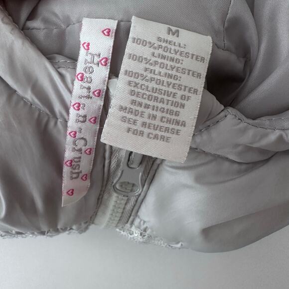 Girls' HEART~n~CRUSH Silver Sequin Puffer Vest - Medium - Picture 4 of 5